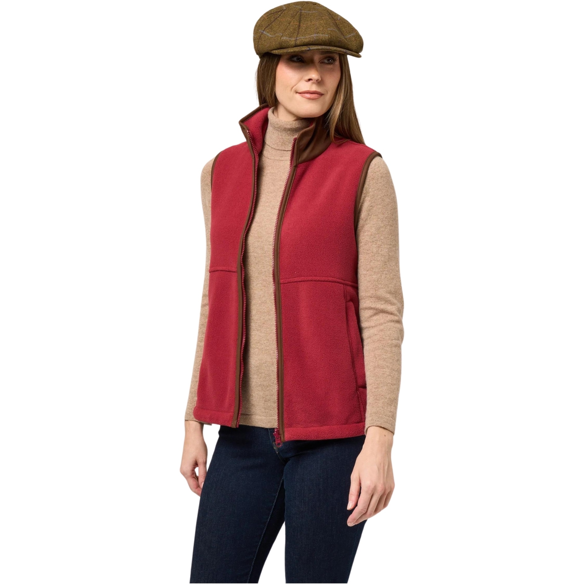 Alan Paine Womens Alysham Fleece Weste AYLLWCT - Cranberry